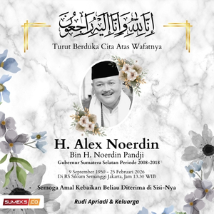 Ucapan duka cita alex noerdin Rudy apriadi