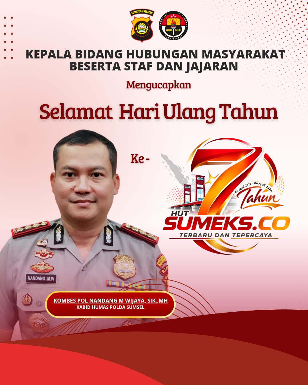 hut sumeksco2026 Kabid Humas polda sumsel