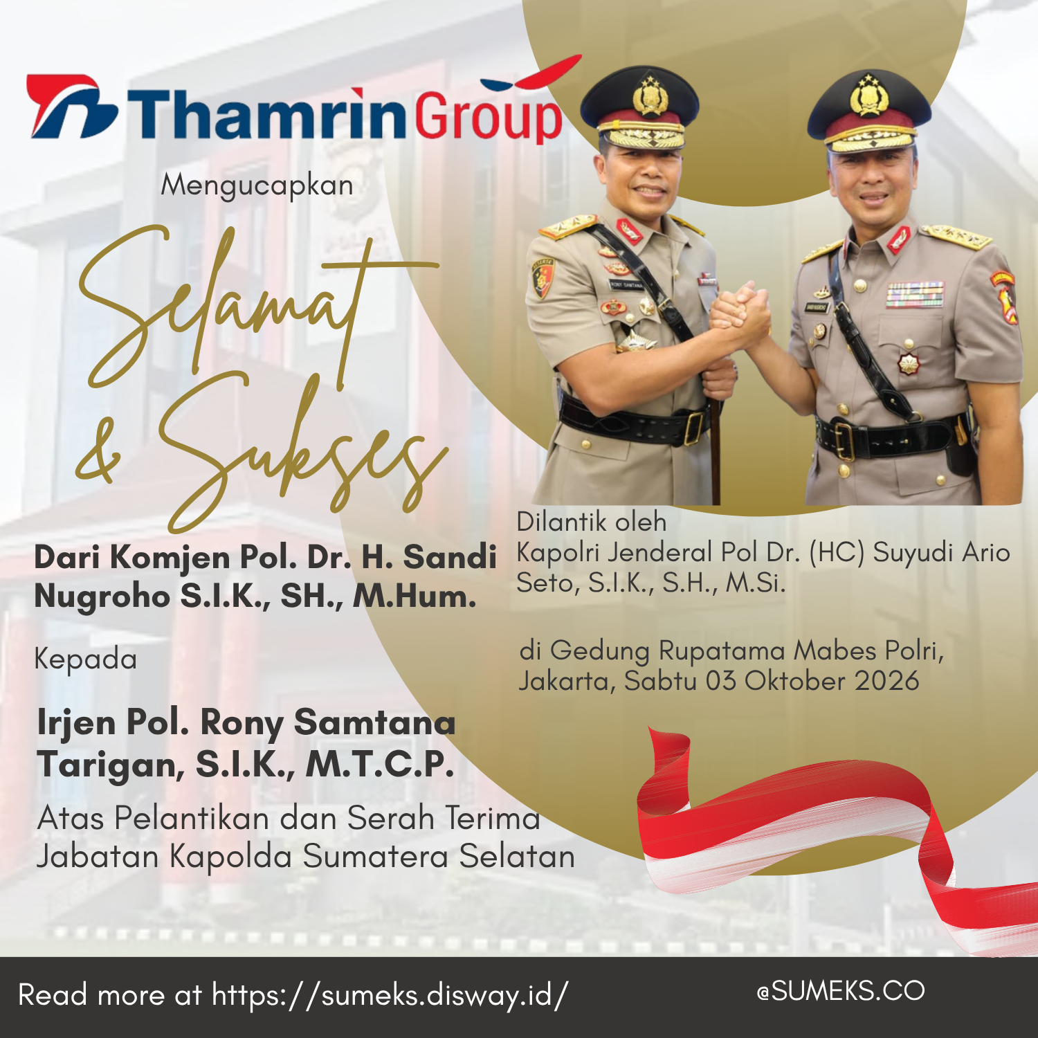 Ucapan Sertijab Kapolda Thamrin Group Ucapan Sertijab Kapolda Thamrin Group