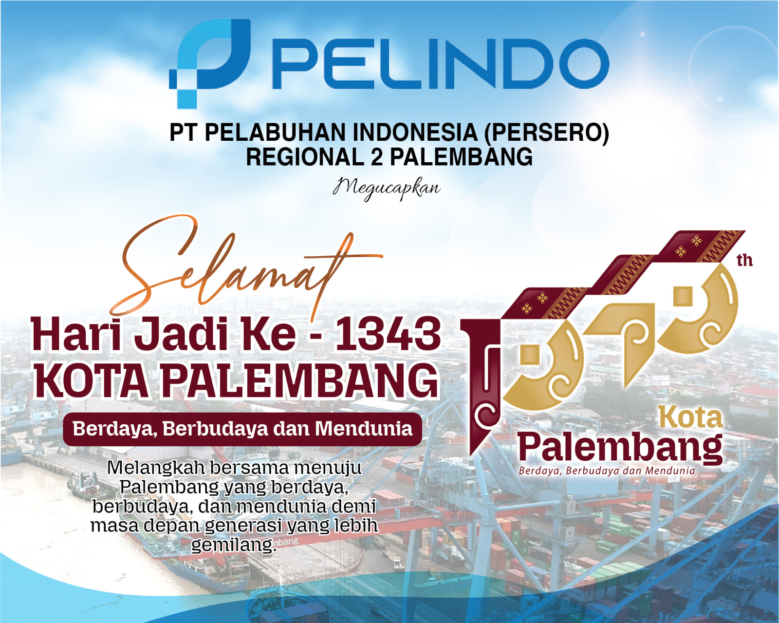 ucapan hut kota Palembang Pelindo