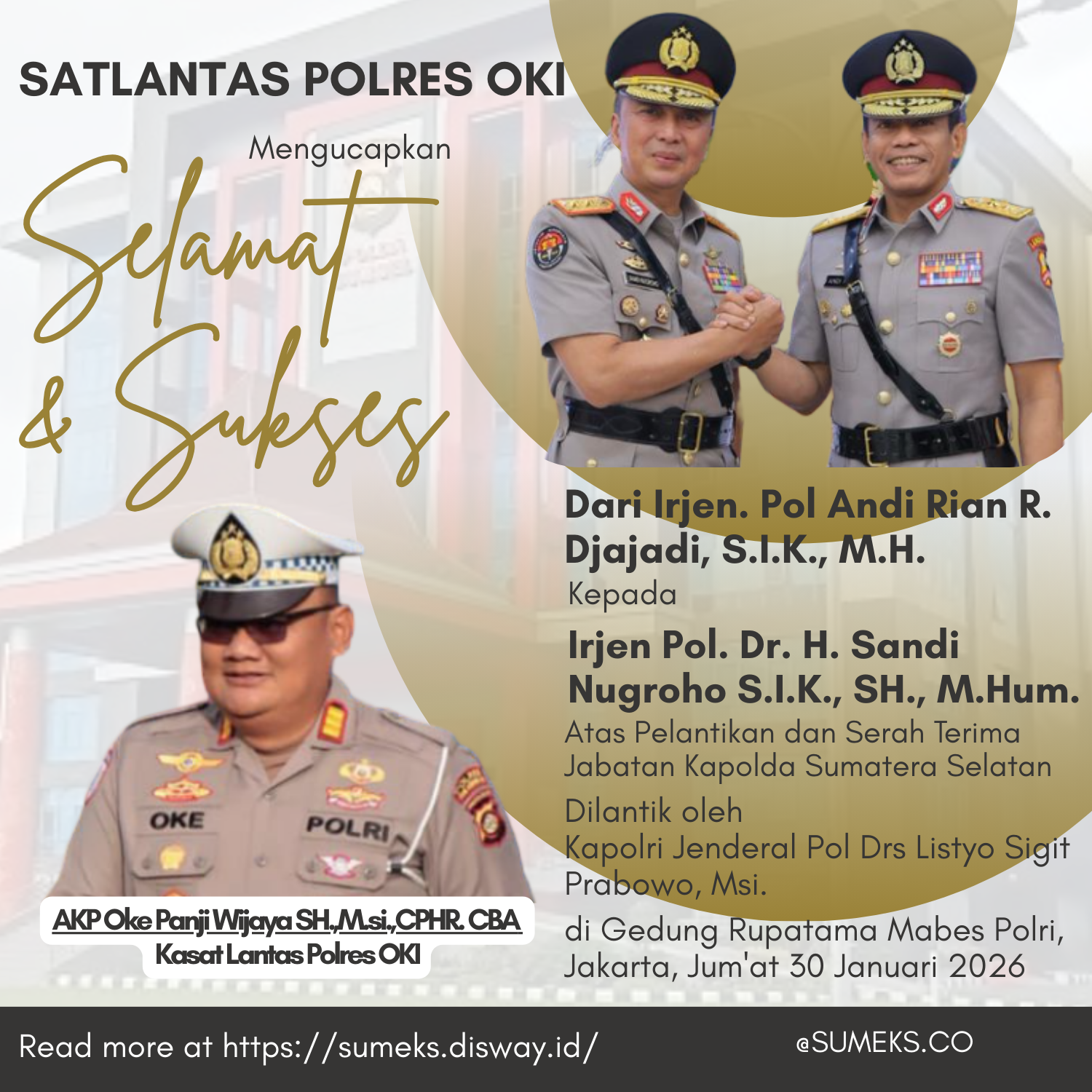 Ucapan Kapolda Satlantas OKI Ucapan Kapolda Satlantas OKI