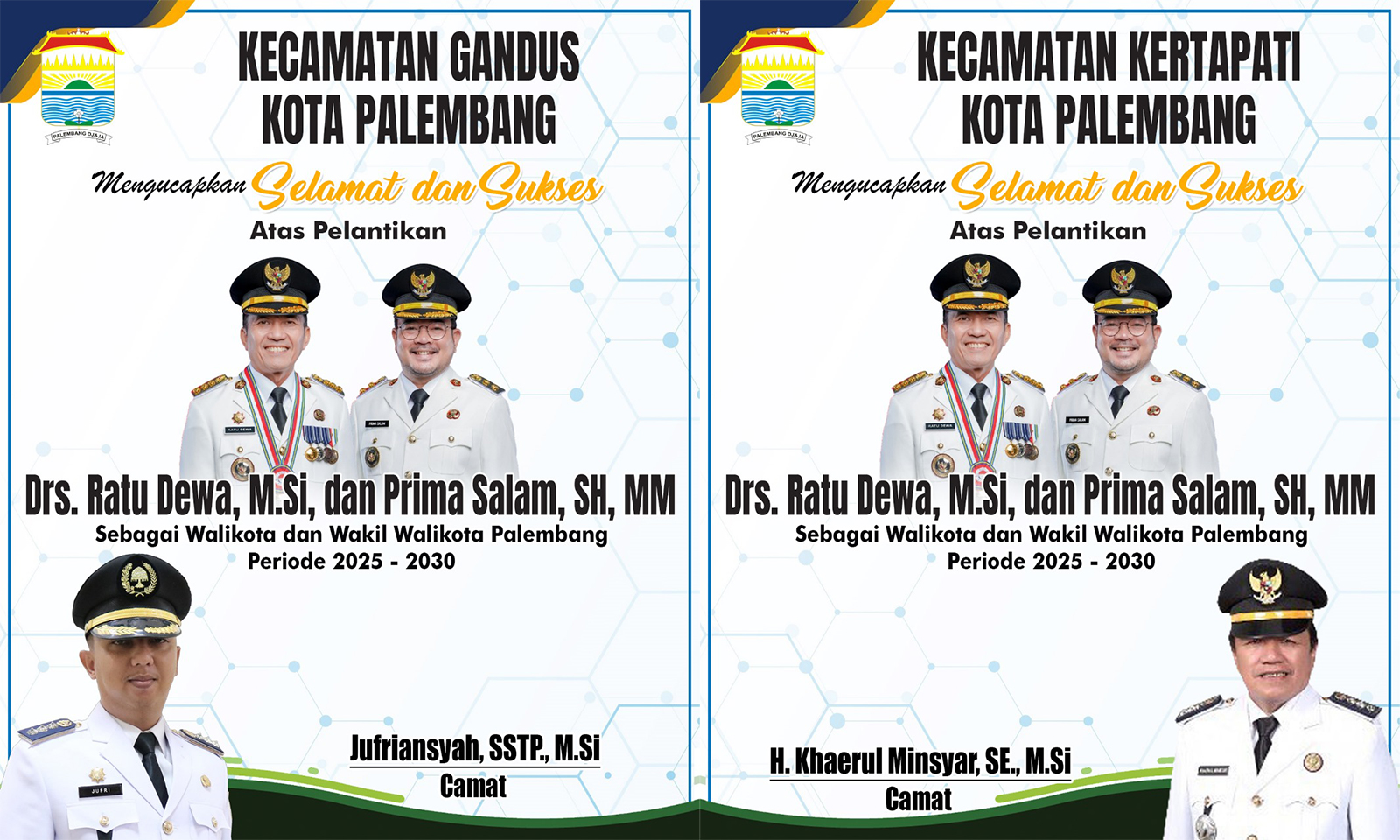 Camat Gandus dan Kertapati Mengucapkan Selamat Ata