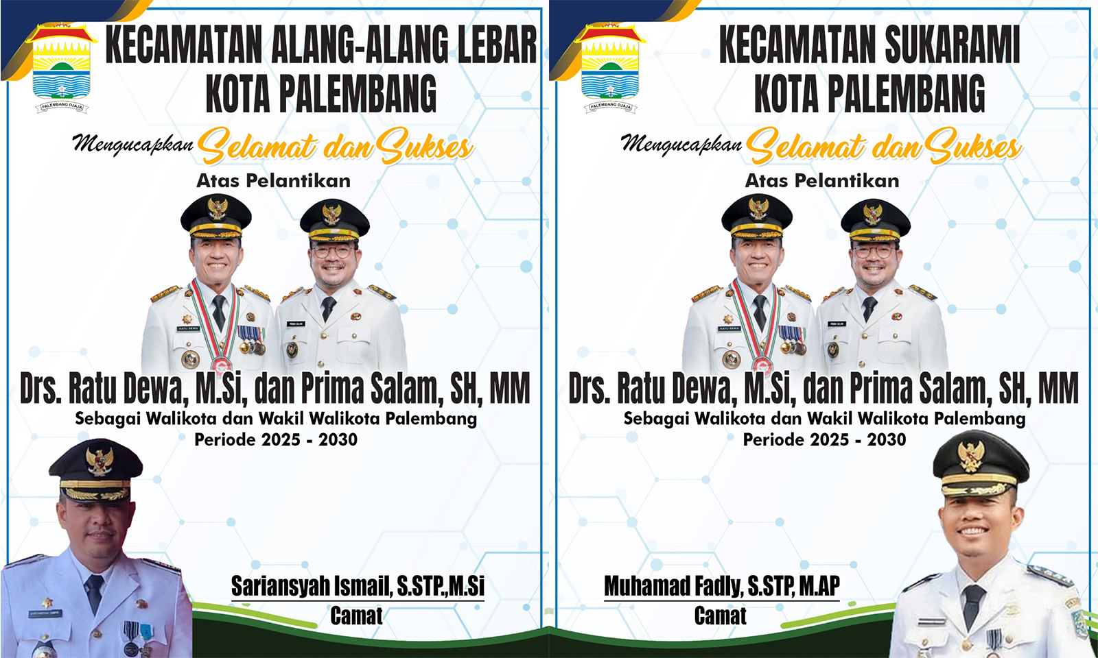 Camat Alang-alang Lebar dan Sukarami Mengucapkan S