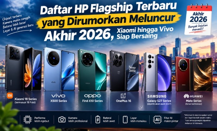 Daftar HP Flagship Terbaru yang Dirumorkan Meluncur Akhir 2026, Xiaomi hingga Vivo Siap Bersaing