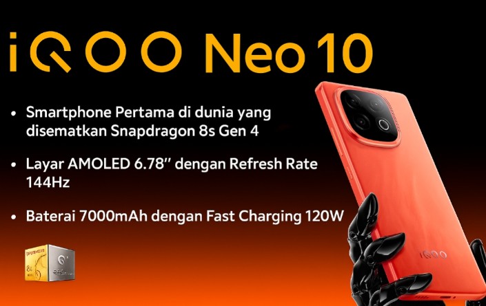 iQOO Neo 10 Hadir dengan Snapdragon 8s Gen 4, Tawarkan Performa Flagship Monster Charging Kelas Premium