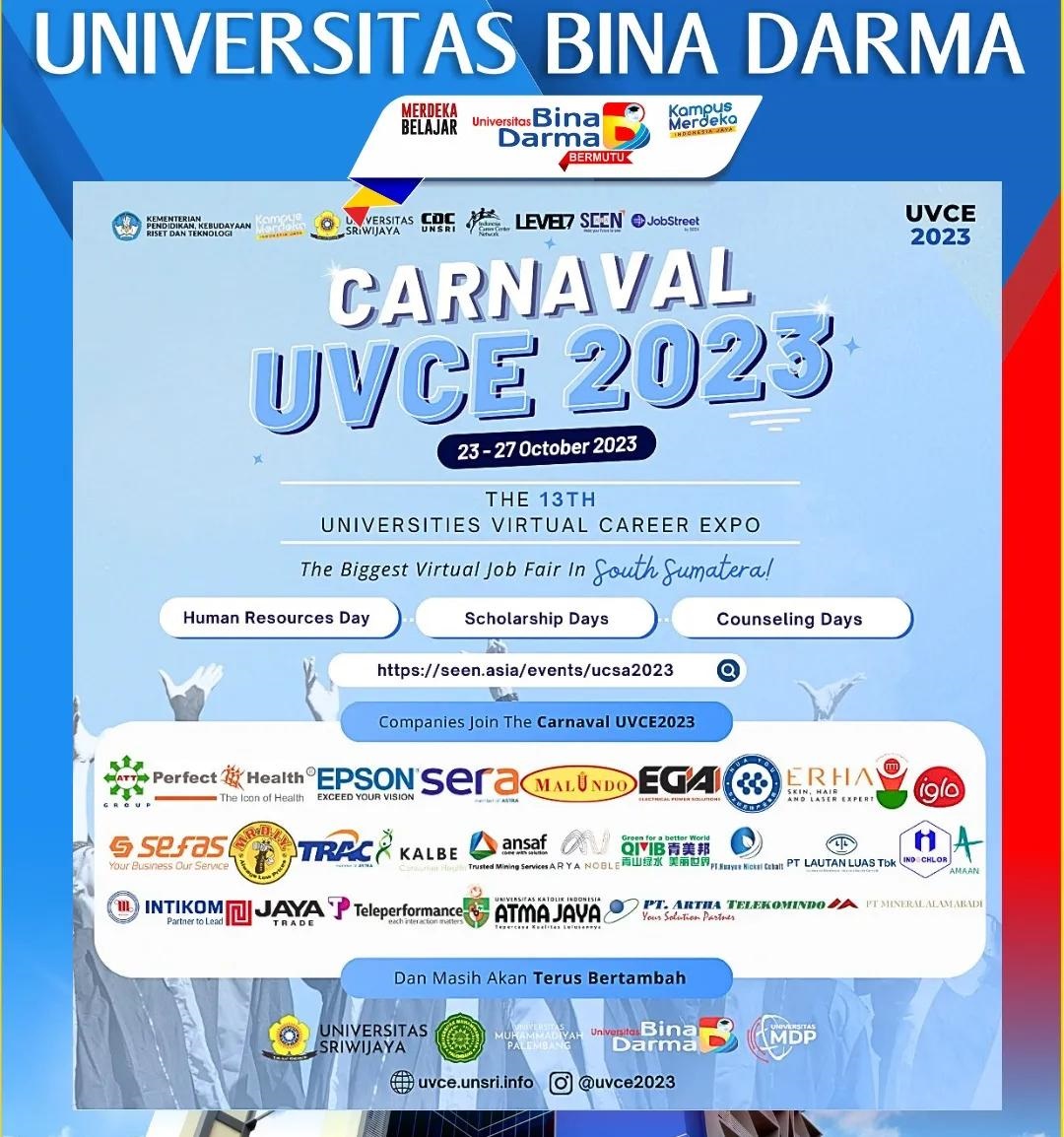 Permudah Alumni Dapat Pekerjaan, UBD Palembang Bersama 3 Universitas di Sumsel Gelar Carnaval UVCE 2023
