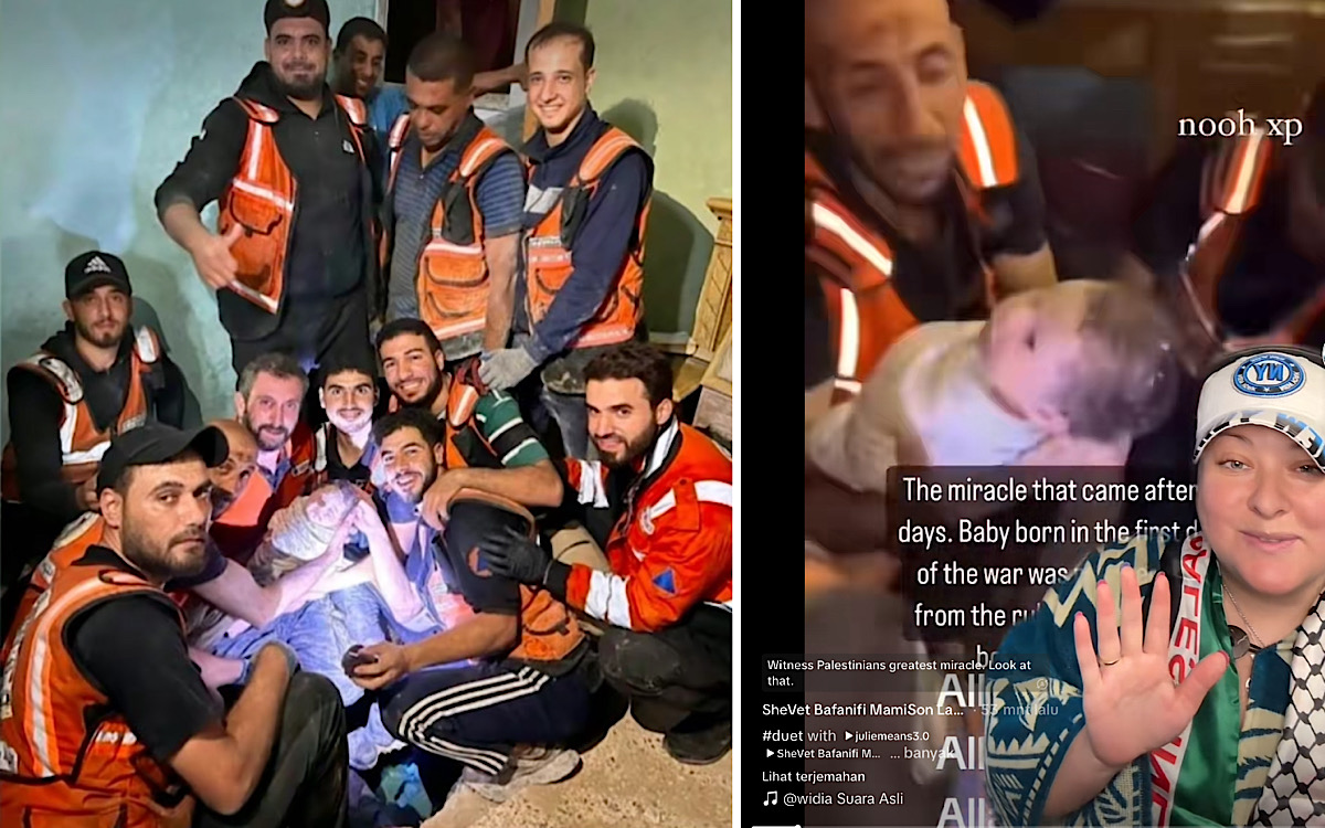 Mukjizat! Bayi ‘Gaza’ Ditemukan Tim Penyelamat di Runtuhan Puing Bangunan Setelah 37 Hari Serangan Bom Israel