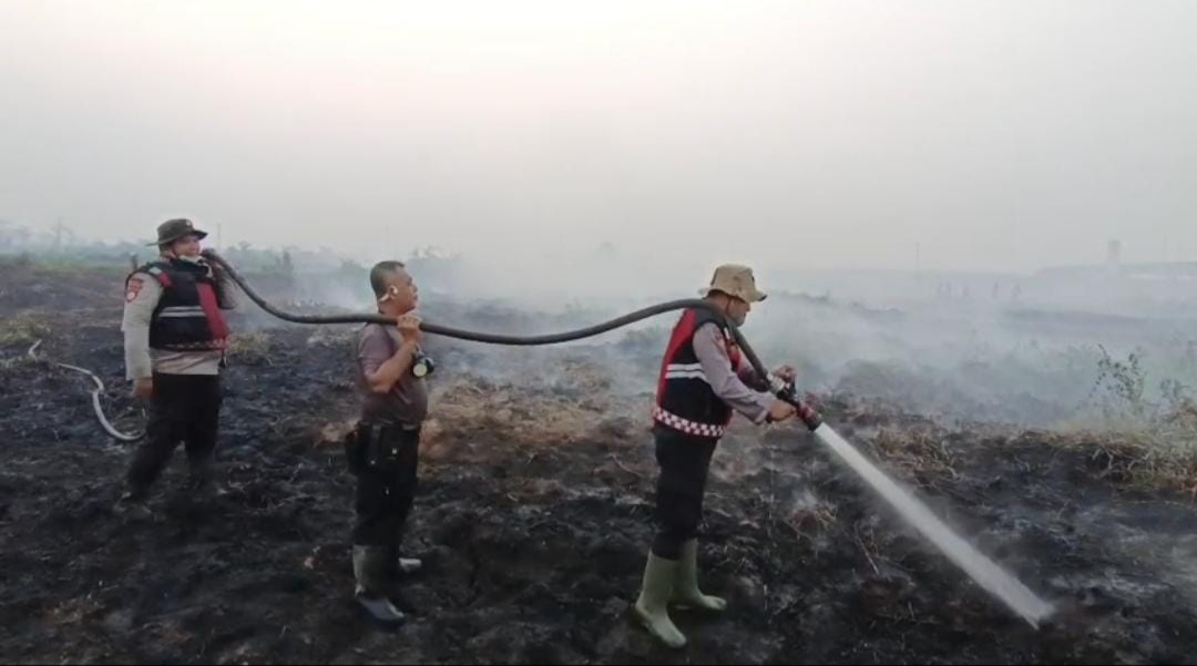 El Nino Mengeringkan Lahan, Polres OKI Bergerak Sebelum Api Membesar