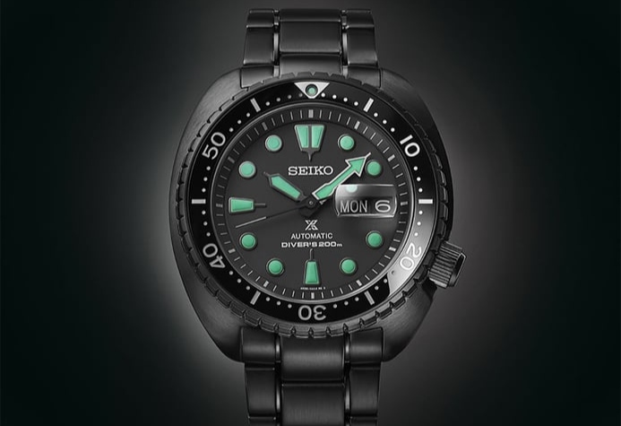 Jam Tangan Seiko Prospex King Turtle Black, Eklusif dengan Warna Serba Hitam