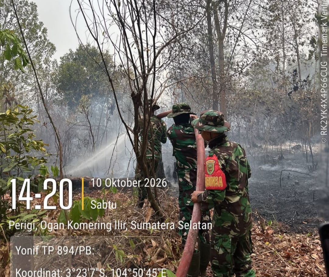 Karhutla di Perigi Kayuagung Berhasil Dipadamkan, Sinergi TNI dan Tim Gabungan