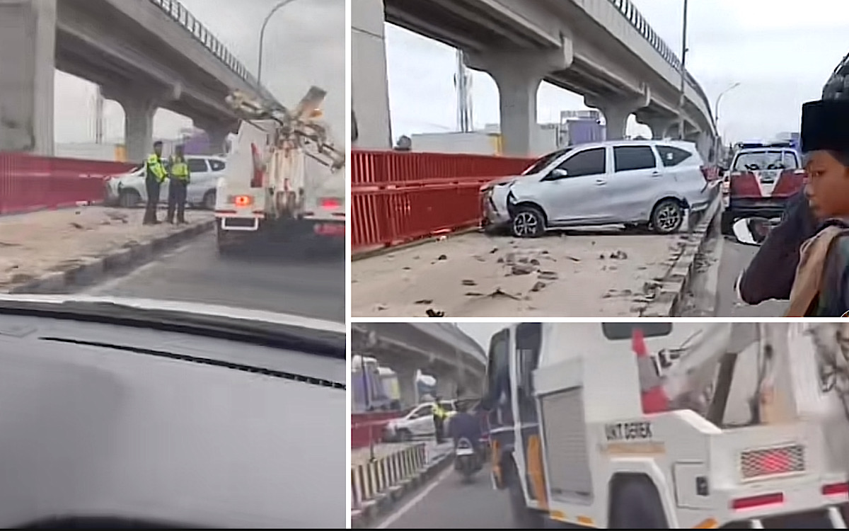 Netizen Sebut Uji Kekuatan Pagar Jembatan Ampera Usai Tiang Pembatas Stainless Rontok Dihantam Calya 