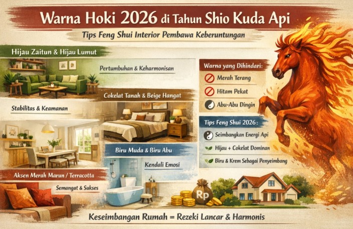 Feng Shui 2026 Ungkap Warna Interior Pembawa Hoki di Tahun Shio Kuda Api