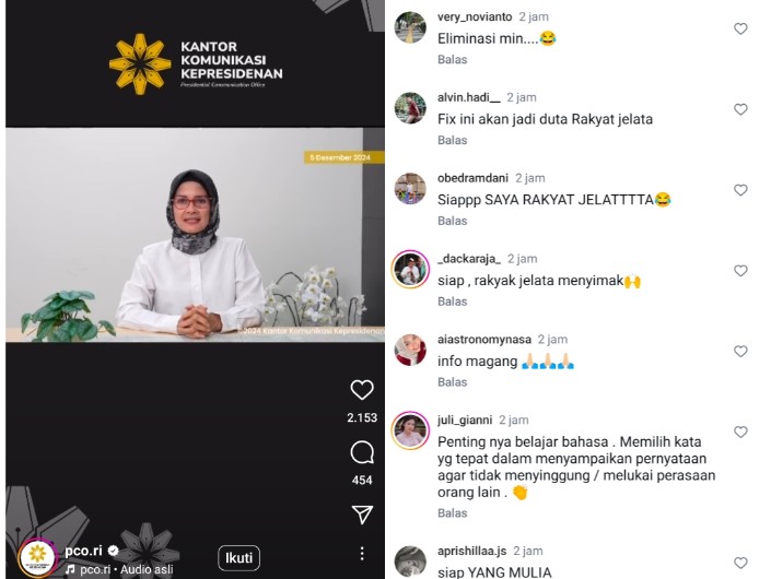 Jubir Kepresidenan Adita Irawati Klarifikasi Permohonan Maaf, Warganet: Siap, Rakyat Jelata Nyimak Aja