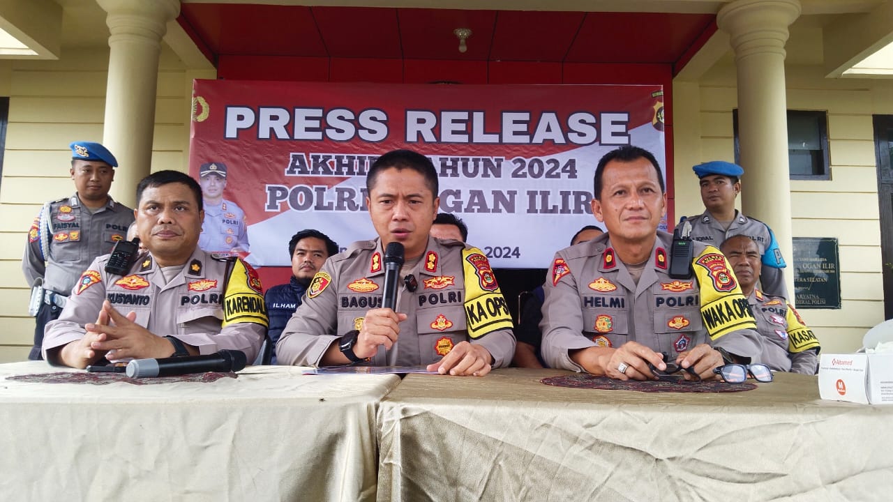 Polres Ogan Ilir Gelar Rilis Akhir Tahun 2024, Jumlah Laporan Kejahatan Meningkat Jadi 446 dari 436 di 2023