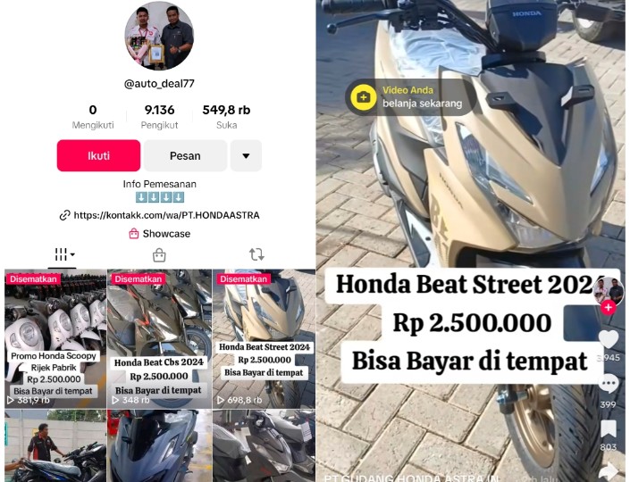 Ramai Postingan Jual Online Honda Beat Baru Rp2,5 Juta, Warganet Curigai Modus Terbaru Penipuan, Waspada!