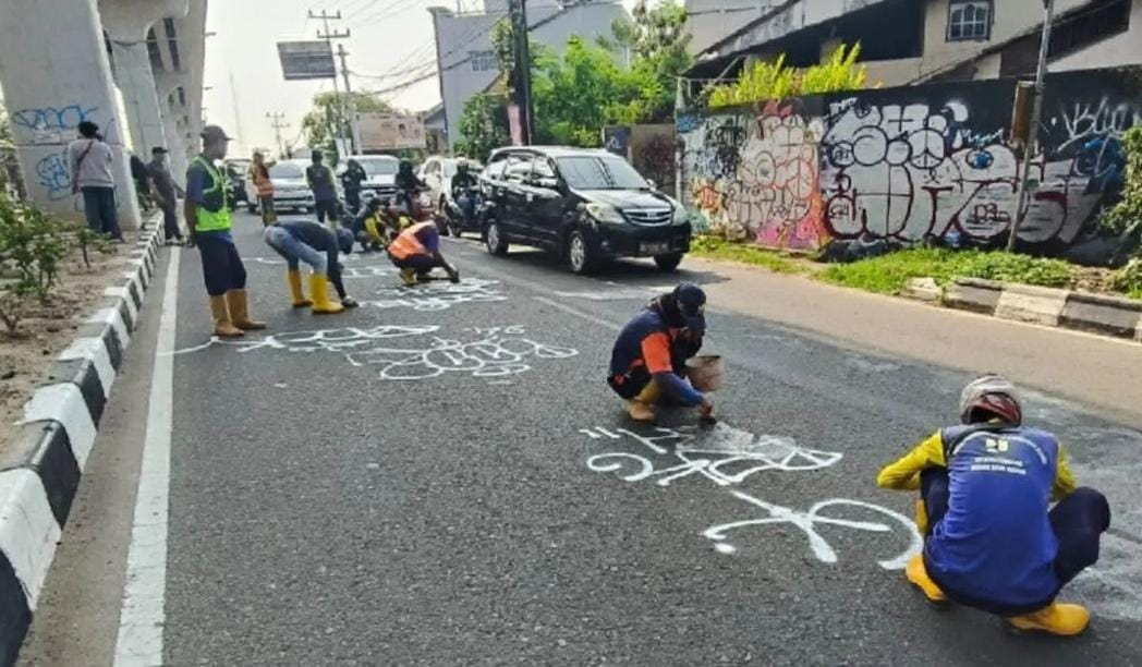 Aksi Vandalisme Sepanjang Jalan Angkatan 45 Palembang, Warganet Sebut Penerapan Sanksi Efek Jera