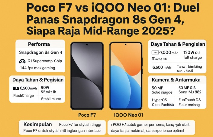 Duel Panas Snapdragon 8s Gen 4 Poco F7 vs iQOO Neo 01, Siapa Raja Mid-Range 2025?