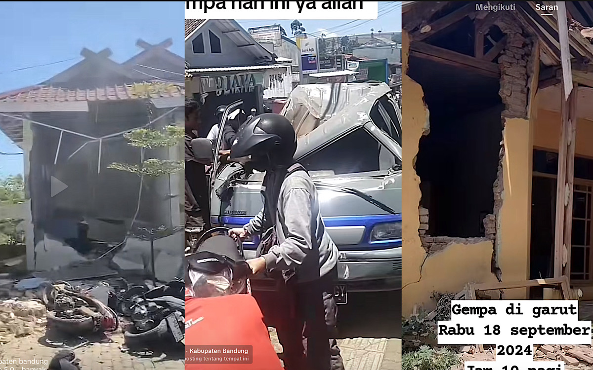 Seliweran Video Dampak Gempa di Bandung, Dari Rumah Rusak Berat Sampai Mobil Tertimpa Bangunan Runtuh 