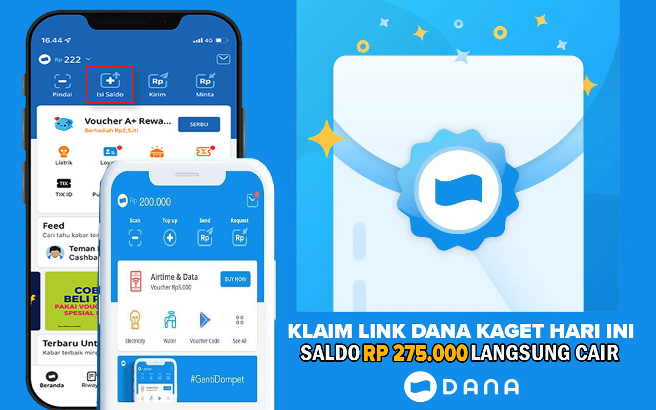 Gokil! Tarik Saldo Gratis Rp275 Ribu Lewat Link DANA Kaget, Auto Cair Hari Ini 18 Februari 2025