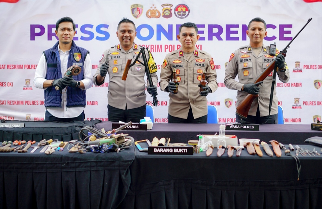Polres OKI Amankan Pembuat Senpira di Desa Berkat, Ops Senpi Musi Hari ke-10