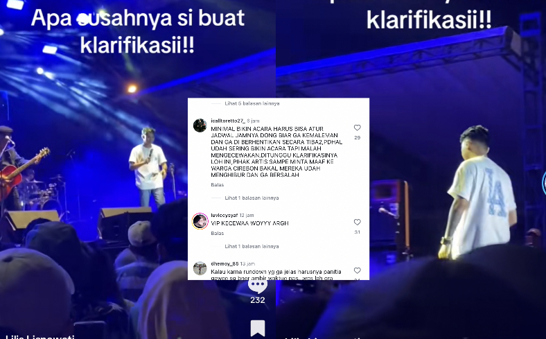 VIRAL! Lagi Konser, Gilga Sahid Emosi hingga Lempar Mic Saat Manggung di Cirebon 