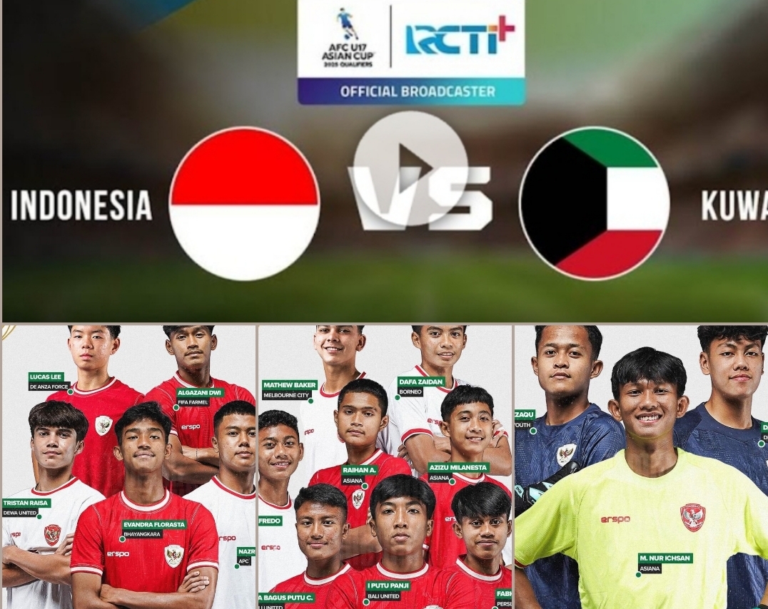 SENGIT, Dukung Timnas U-17 Indonesia Lawan Tuan Rumah Kuwait Kualifikasi Piala Asia U-17 2025, Live Malam Ini