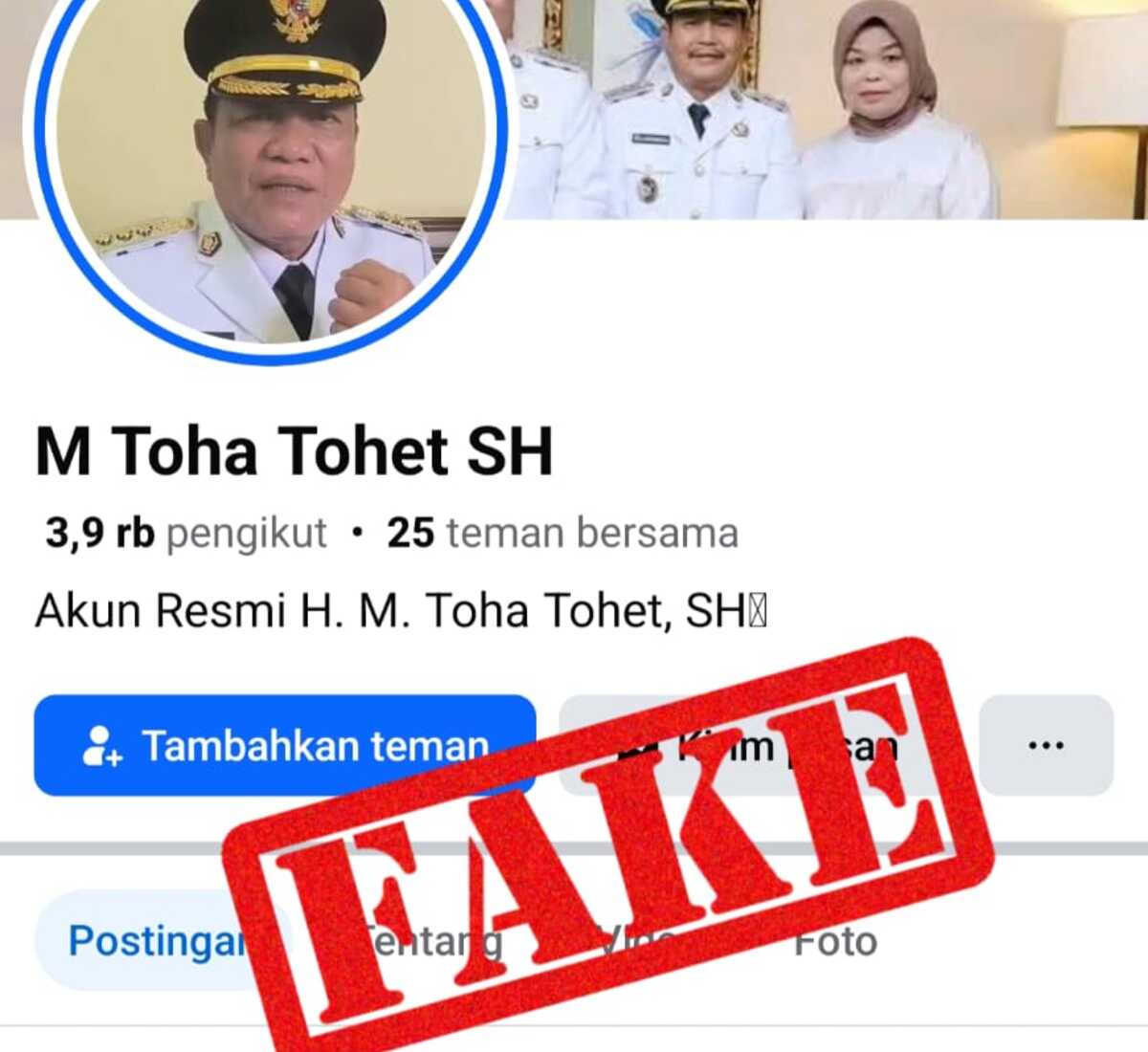 Kominfo Muba Tegaskan: Akun Facebook Atas Nama Bupati HM Toha Adalah Hoaks