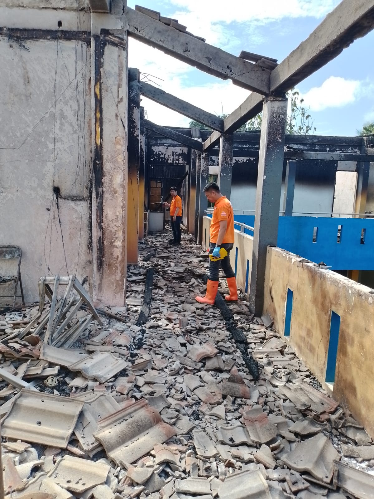 Ini Hasil Olah TKP INAFIS di Asrama Putra SMA Negeri 3 Unggulan Kayuagung yang Terbakar