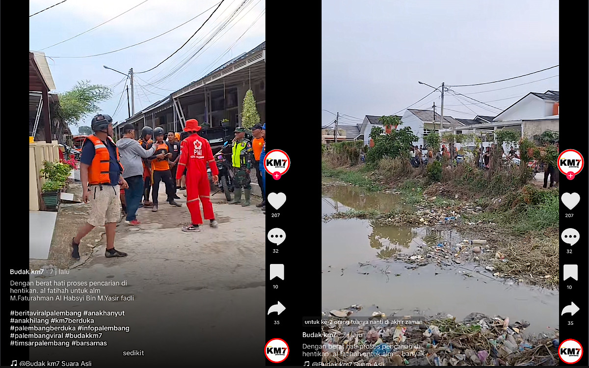 Sedih, Resmi Dihentikan Proses Pencarian Fatur Bocah Tenggelam Di Drainase Perumahan Sukajaya Palembang