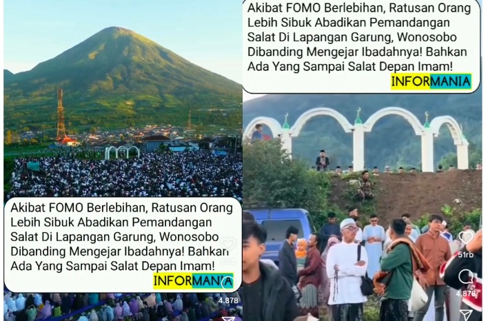 Fenomena FOMO Warnai Salat Idul Adha di Wonosobo, Jamaah Membelakangi Imam Demi Pemandangan Gunung