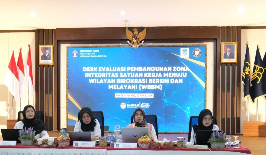 Evaluasi WBBM Digelar, Kanwil Kemenkum Babel Targetkan Pelayanan Prima