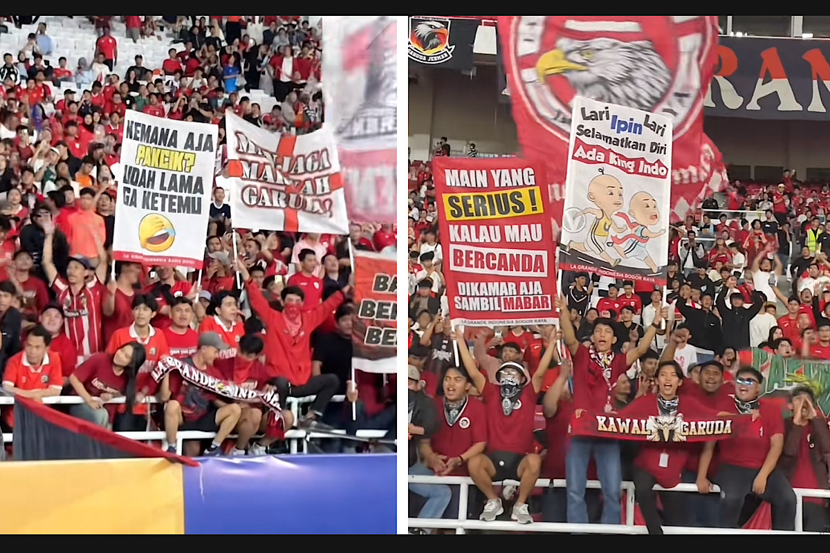 KOCAK, Suporter Timnas Garuda Chant Upin Ipin Pulang Usai Singkirkan Timnas Malaysia