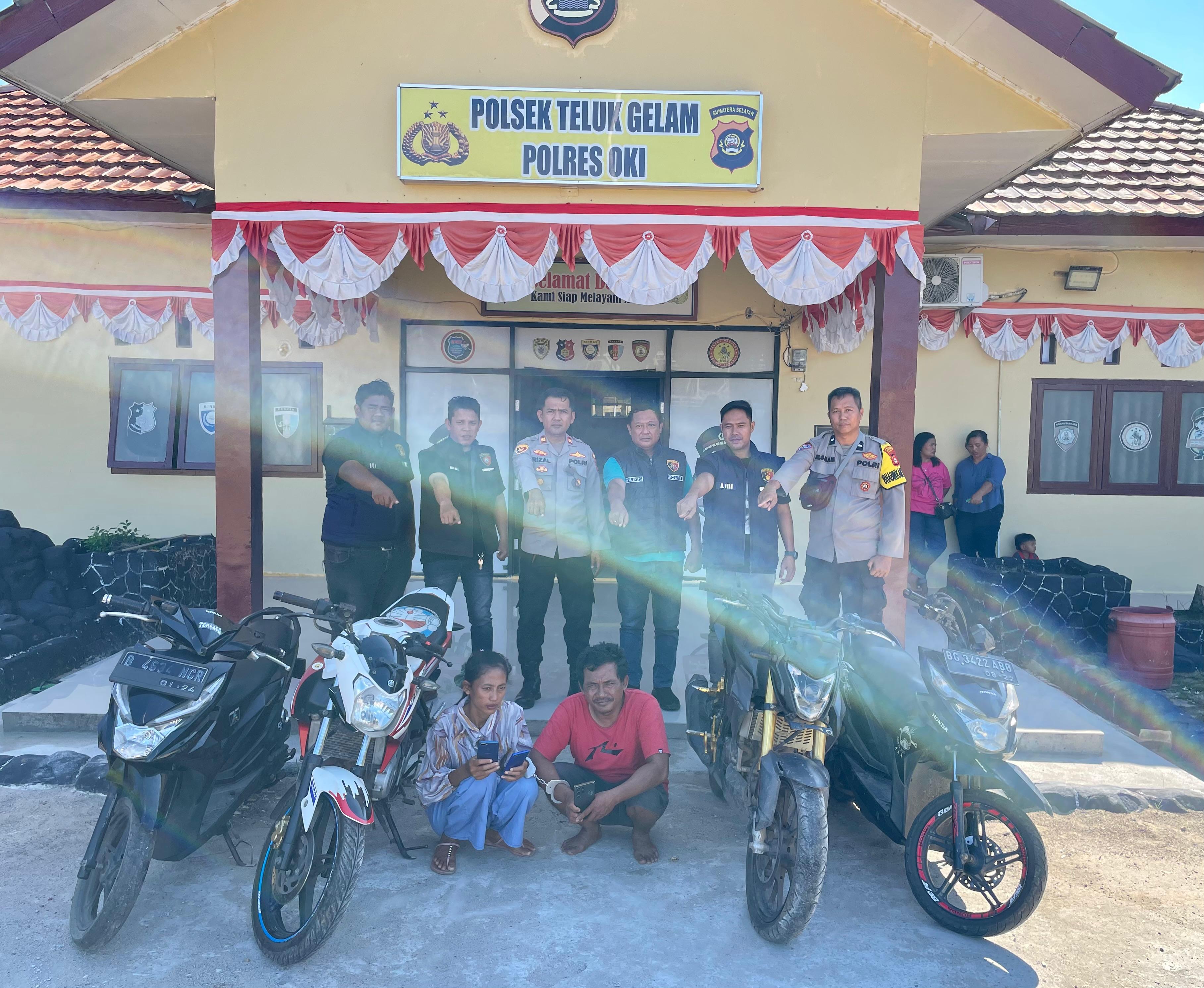 Gelapkan Sepeda Motor dan Handphone Milik Warga OKI, Pasutri Asal Prabumulih Diamankan