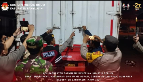 KPU Kabupaten Banyuasin Terima Logistik Surat Suara Pilkada 2024