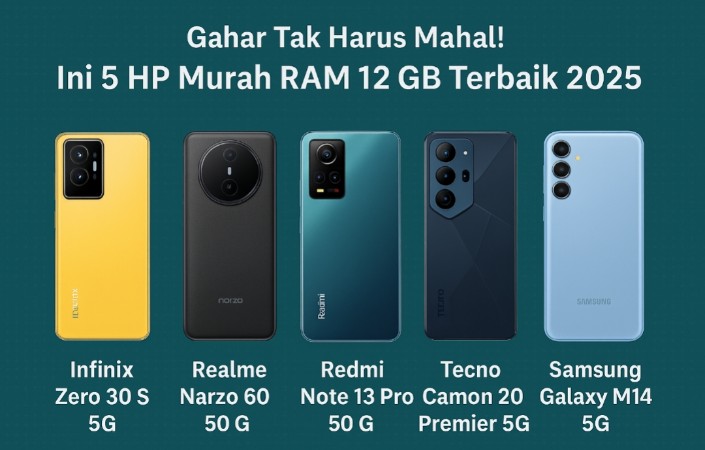 Gahar Tak Harus Mahal! Ini 5 HP Murah RAM 12 GB Terbaik 2025, Tampang Sangar Performa Ngebut