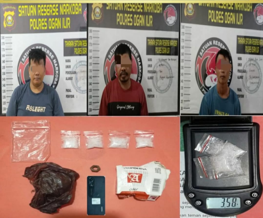 Terlibat Peredaran Barang Haram di Lapas Tanjung Raja, Satres Narkoba Polres Ogan Ilir Tindak 3 Warga Binaan