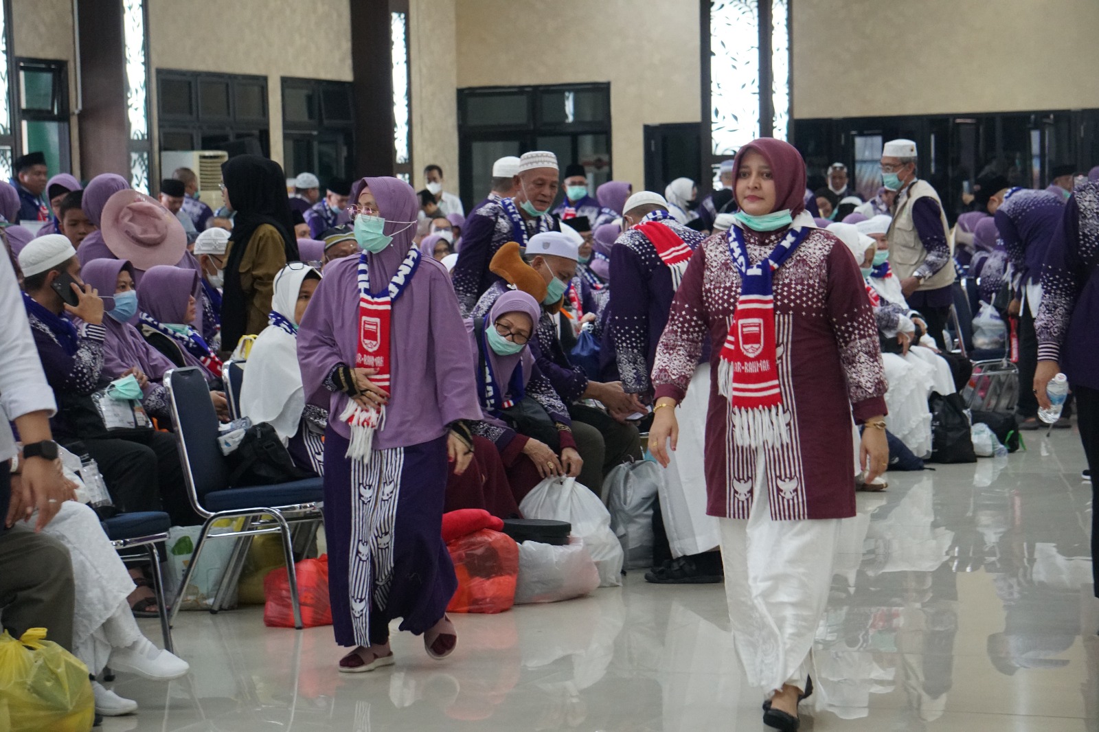 Pulang Ke Tanah Air, 449 Jemaah Haji Debarkasi Palembang Kloter 7 Tiba di Asrama Haji 