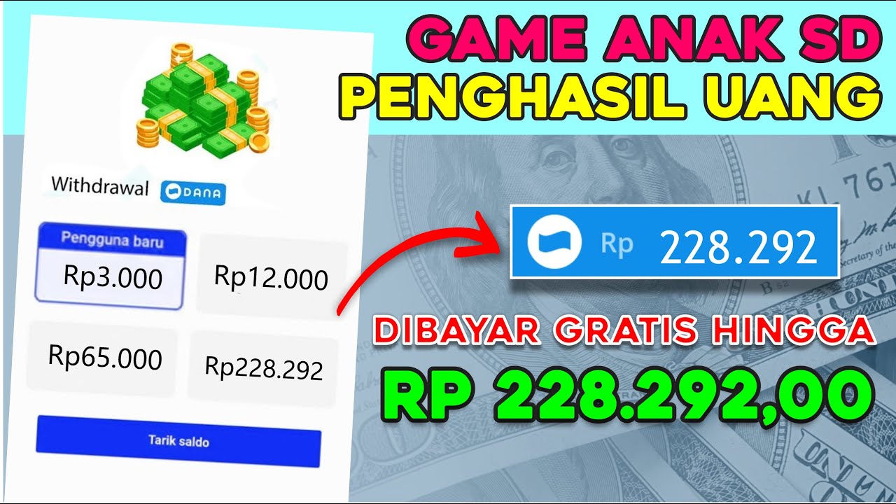 Game Anak SD Penghasil Cuan, Cukup Rebahan Dibayar Saldo DANA Gratis Hingga Rp228.292