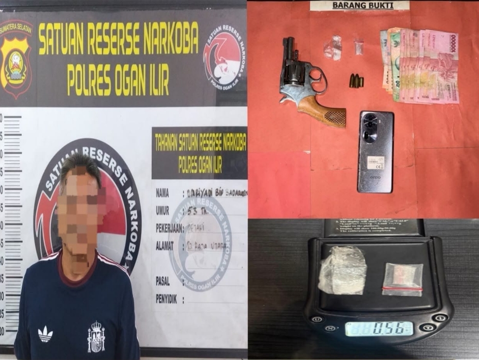 4 Hari Bebas, Resedivis di Ogan Ilir Kembali Ditangkap, Edarkan Sabu dan Simpan Senpi Rakitan