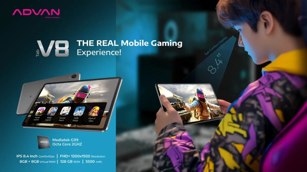 ADVAN Tab V8: Pilihan Tablet Harga Satu Jutaan dengan Jaringan 5G, RAM Besar!
