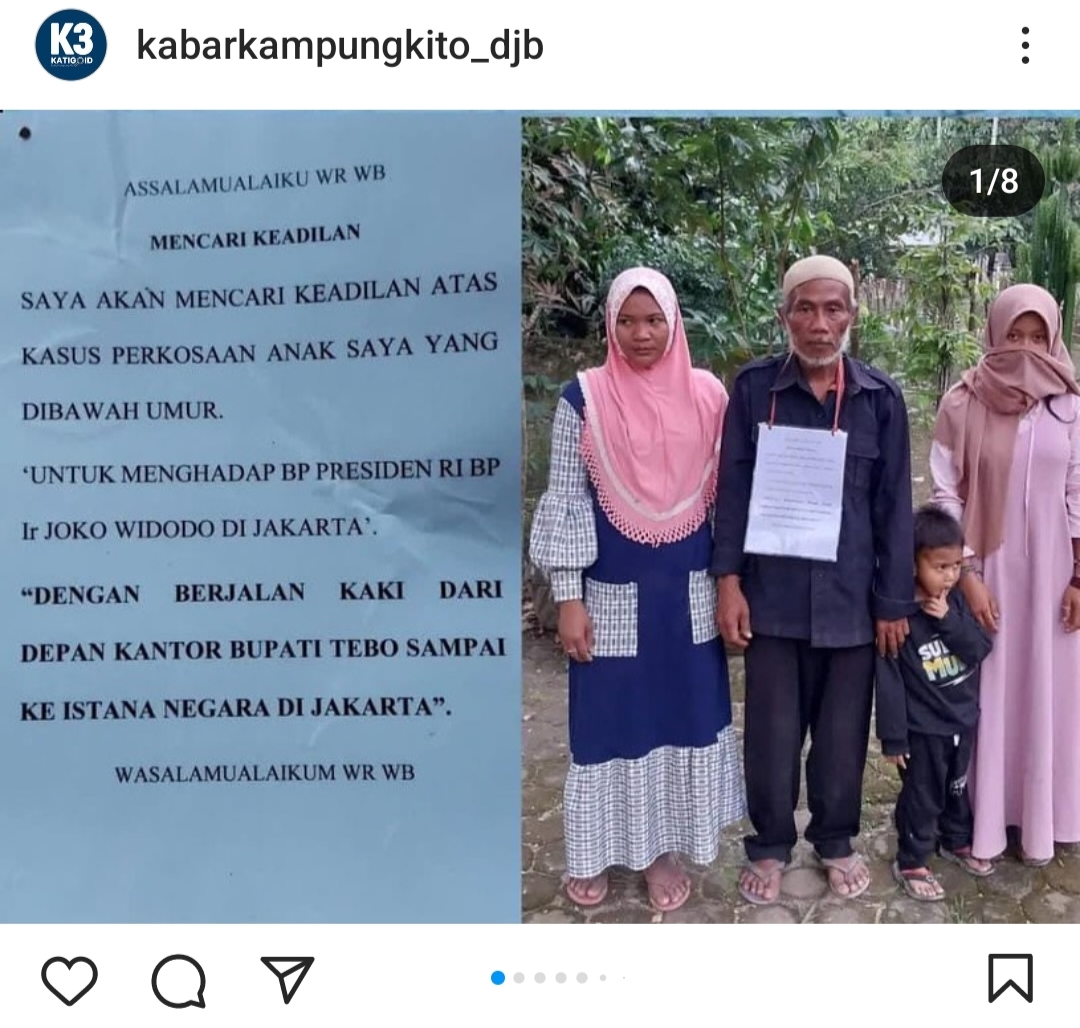 Pelaku Asusila Divonis 3 Bulan Penjara, Keluarga Korban Nekat Jalan Kaki dari Jambi Temui Jokowi