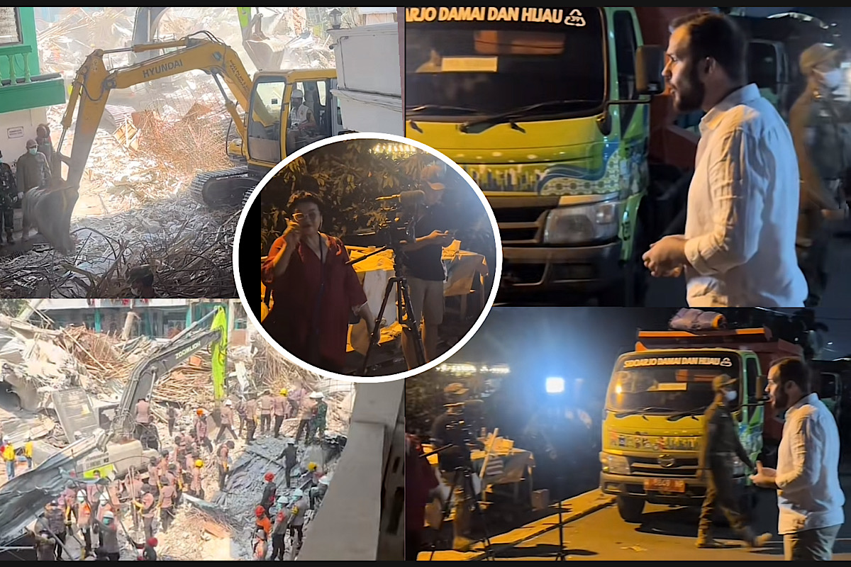 Reporter Asing Ramai Siaran Langsung di Depan Runtuhan Pesantren Al Khoziny, Rutin Jadi Berita Internasional