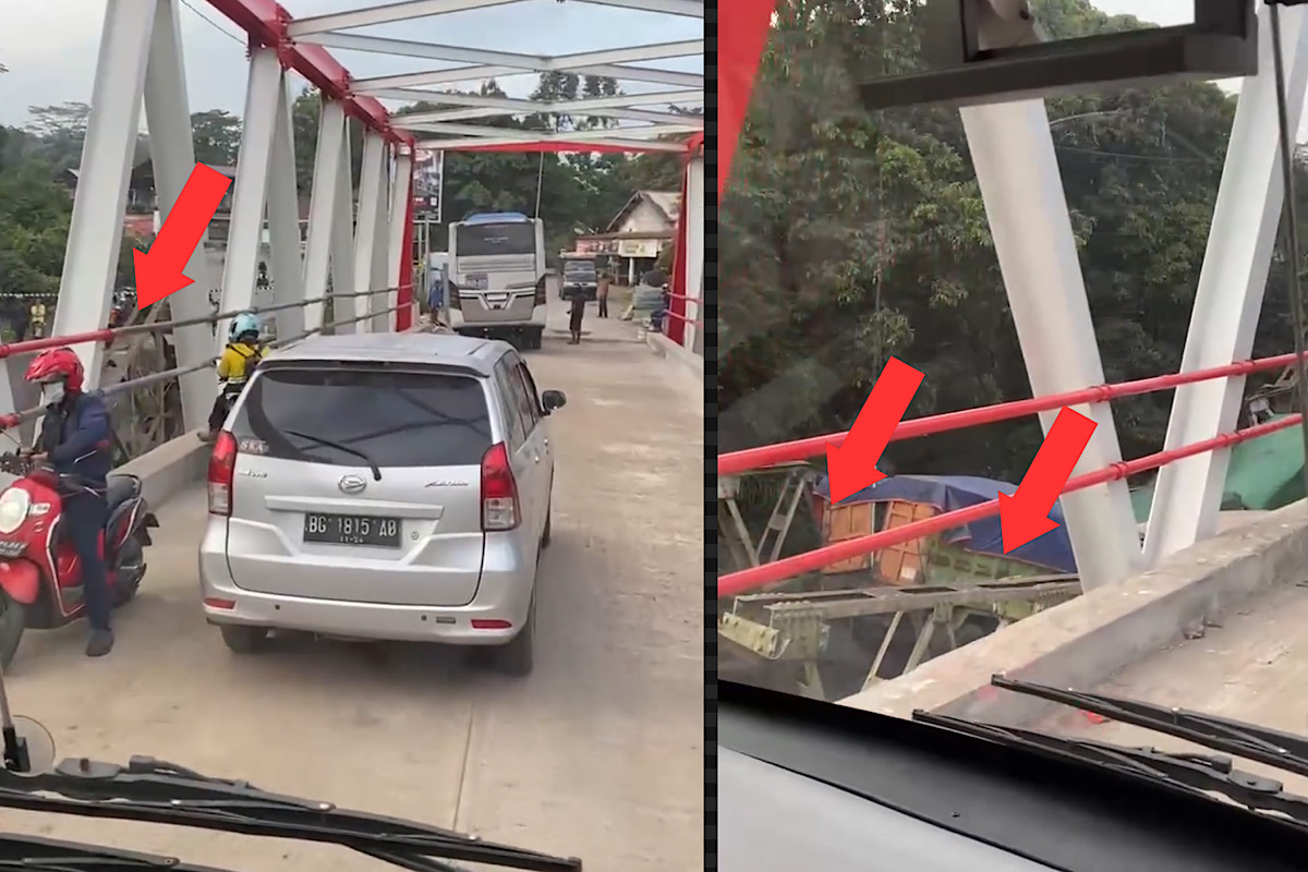 Pagi Ini Truk Kosongan dan Mobil Kecil Boleh Lewat Jembatan Darurat Paska Jembatan Muara Lawai Ambruk