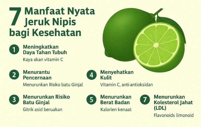 Bukan Mitos! Ini 7 Manfaat Nyata Jeruk Nipis untuk Kesehatan Tubuh