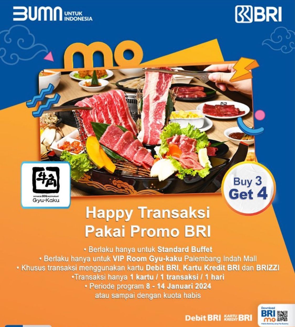 BRI Hadirkan Promo Menarik 'Buy 3 Get 4' di Gyu-Kaku Palembang, Tawarkan Pengalaman BBQ Ala Jepang