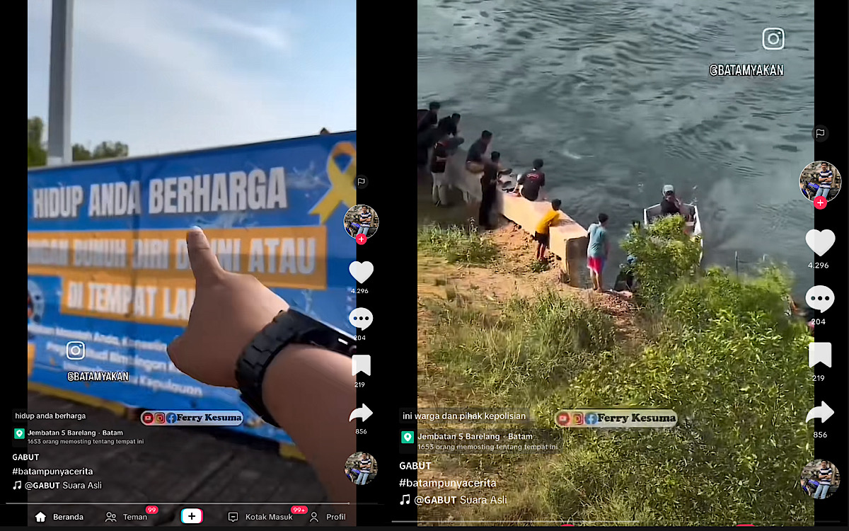 Ada Lagi Yang Terjun Dari Jembatan Barelang, Padahal Banyak Spanduk ‘Hidup Anda Berharga Jangan Bundir Disini’