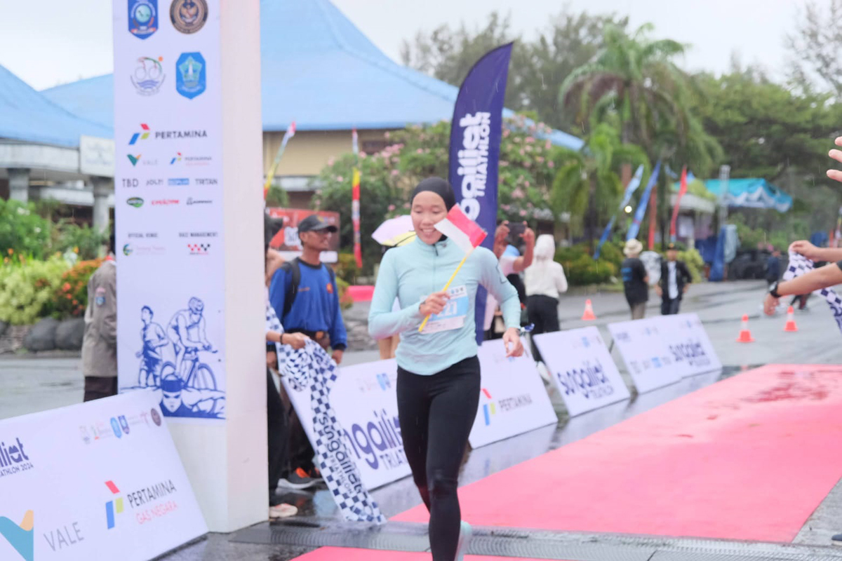 Petugas Lapas Perempuan Pangkalpinang Ikuti Sungailiat Triathlon   