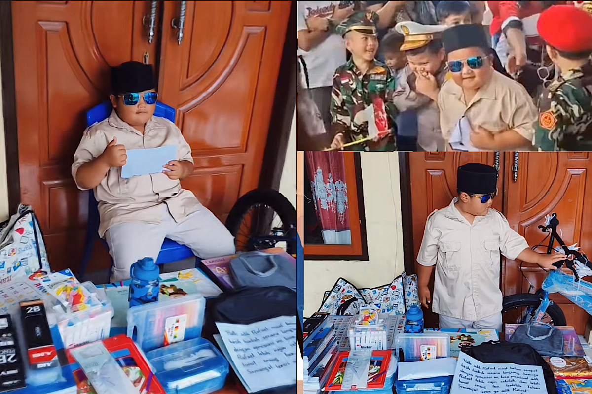 Bocah Lucu Cosplay Oke Gas Pamer Hadiah Dari Pak Prabowo, Juga Ada Surat Isinya?