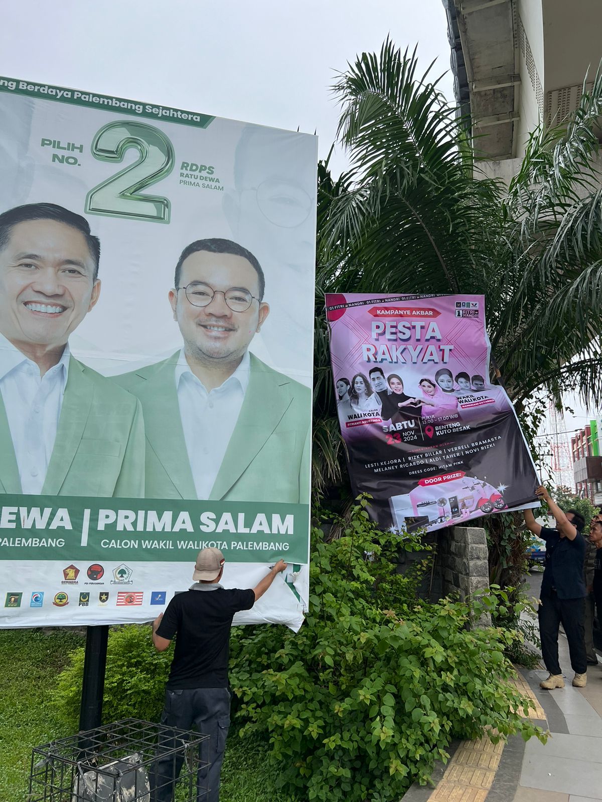 Pemkot Palembang Tertibkan APK Sisa Pilkada, Di Jalan Protokol Sampai ke Lorong-lorong