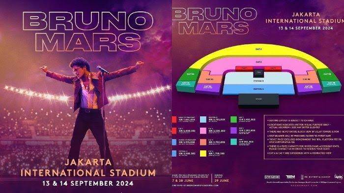 Cara Beli dan Harga Tiket Bruno Mars Konser di Jakarta! Siap-siap War!